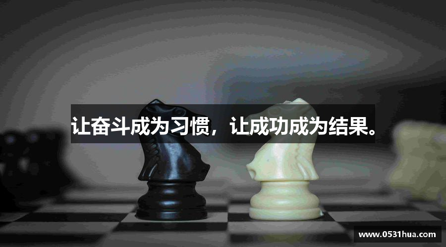让奋斗成为习惯，让成功成为结果。
